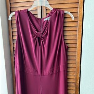 Sharagano Burgundy Cut Out Jumpsuit